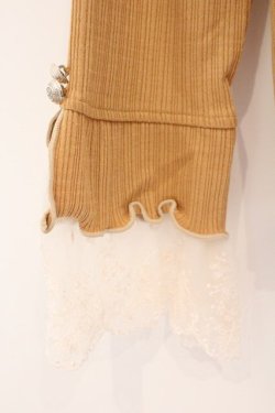 画像2: axes femme / 袖レース配色メローリブプルオーバー F オレンジ系 O-26-02-16-069-AX-TO-OW-OS