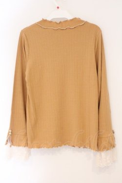 画像3: axes femme / 袖レース配色メローリブプルオーバー F オレンジ系 O-26-02-16-069-AX-TO-OW-OS