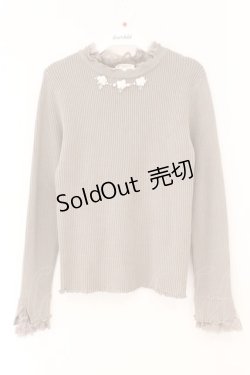 画像1: axes femme / ビジューフラワーニット M チャコールグレー O-26-02-16-071-AX-TO-OW-OS