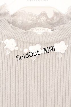 画像2: axes femme / ビジューフラワーニット M チャコールグレー O-26-02-16-071-AX-TO-OW-OS