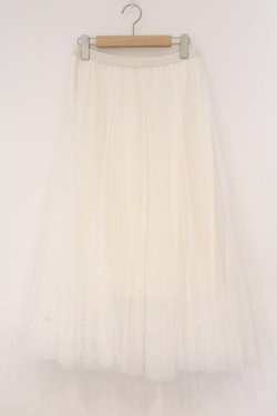 画像1: axes femme / ロングチュールスカート F シロ O-26-02-16-074-AX-SK-OW-OS