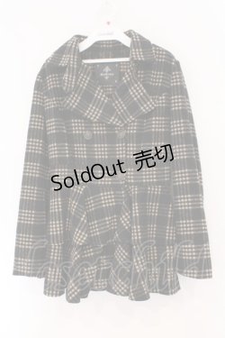 画像1: Ozz Croce / チェックフレアコート  ブラック×ブラウンチェック O-26-02-16-075-OO-CO-IG-OS