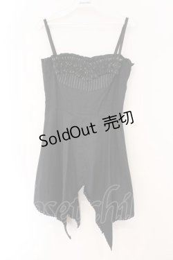 画像1: BPN / ストライプフリルキャミソールワンピース M ブラック O-26-02-16-077-GO-OP-IG-OS