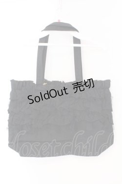 画像3: axes femme / 切りっぱなしフリルトートバッグ  クロ O-26-02-16-001-AX-BG-OW-OS