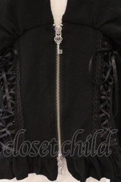 画像2: OZZ ANGELO / レースアップニットドルマンカーディガン  ブラック O-26-02-16-078-OO-TO-IG-OS