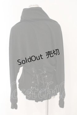 画像4: OZZ ANGELO / レースアップニットドルマンカーディガン  ブラック O-26-02-16-078-OO-TO-IG-OS