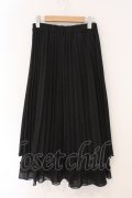 axes femme / 裾フリルプリーツスカート M クロ O-26-02-16-079-AX-SK-IG-OS