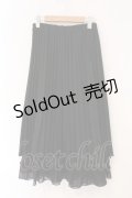 axes femme / 裾フリルプリーツスカート M クロ O-26-02-16-079-AX-SK-IG-OS