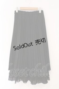 画像1: axes femme / 裾フリルプリーツスカート M クロ O-26-02-16-079-AX-SK-IG-OS