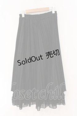 画像2: axes femme / 裾フリルプリーツスカート M クロ O-26-02-16-079-AX-SK-IG-OS