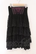 OZZ ANGELO / レースティアードニットスカート  ブラック×パープル系 O-26-02-16-081-OO-SK-IG-OS