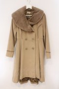 axes femme / ファーショールカラー付コート M キャメル O-26-02-16-082-AX-CO-IG-OS