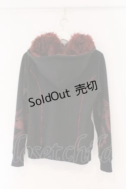画像3: Qutie Frash / ドラゴンptファーフードパーカー  ブラック×レッド O-26-02-16-086-QU-JA-OW-OS