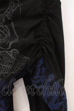 画像3: Qutie Frash / 気楡茶閃洸　スカート付きレギンスパンツ  ブラック×ブルー O-26-02-16-091-QU-PA-OW-OS