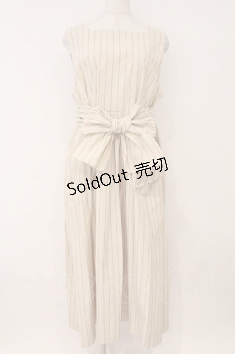 画像1: Jane Marple Dans Le Salon / Old England stripe tablier dress　ワンピース M ベージュ O-26-02-16-096-JM-OP-OW-OS (1)
