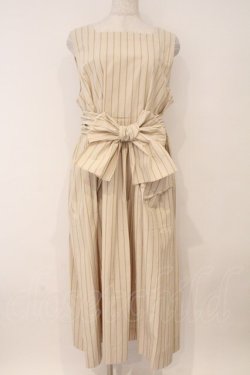 画像1: Jane Marple Dans Le Salon / Old England stripe tablier dress　ワンピース M ベージュ O-26-02-16-096-JM-OP-OW-OS