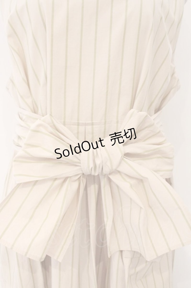 画像2: Jane Marple Dans Le Salon / Old England stripe tablier dress　ワンピース M ベージュ O-26-02-16-096-JM-OP-OW-OS (2)
