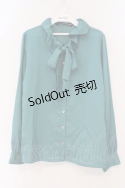 画像1: Jane Marple / サテンボウタイブラウス M グリーン O-26-02-16-099-JM-BL-OW-OS