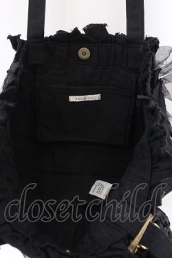 画像4: axes femme / 切りっぱなしフリルトートバッグ  クロ O-26-02-16-001-AX-BG-OW-OS