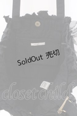 画像4: axes femme / 切りっぱなしフリルトートバッグ  クロ O-26-02-16-001-AX-BG-OW-OS