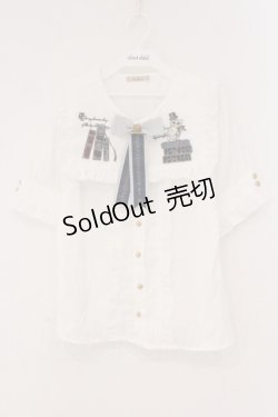 画像1: Amavel / Bibliotheque Classiqueブラウス F シロ×ネイビー O-26-02-16-105-CA-BL-OW-OS