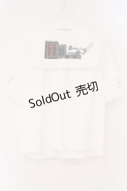 画像3: Amavel / Bibliotheque Classiqueブラウス F シロ×ネイビー O-26-02-16-105-CA-BL-OW-OS