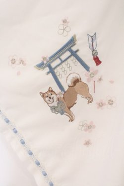 画像3: Amavel / 柴犬神社の春詣 和風ブラウス F シロ×サックス O-26-02-16-108-CA-BL-OW-OS