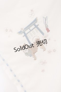 画像3: Amavel / 柴犬神社の春詣 和風ブラウス F シロ×サックス O-26-02-16-108-CA-BL-OW-OS