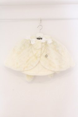 画像1: BABY,THE STARS SHINE BRIGHT / BABYロゴジャガードうさみみファーケープ  アイボリー O-26-02-16-111-BA-JA-OW-OS