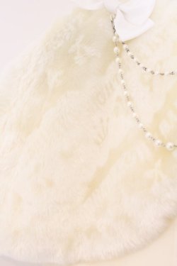 画像2: BABY,THE STARS SHINE BRIGHT / BABYロゴジャガードうさみみファーケープ  アイボリー O-26-02-16-111-BA-JA-OW-OS