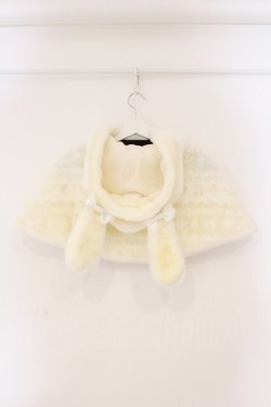 画像4: BABY,THE STARS SHINE BRIGHT / BABYロゴジャガードうさみみファーケープ  アイボリー O-26-02-16-111-BA-JA-OW-OS