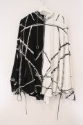 CIVARIZE / バイカラーポンチョパーカー  ブラック×ホワイト O-26-02-16-112-GO-TO-OW-OS