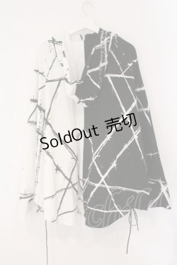 画像3: CIVARIZE / バイカラーポンチョパーカー  ブラック×ホワイト O-26-02-16-112-GO-TO-OW-OS