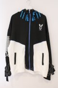 ililil / あのねコラボサイバージャージパーカー  クロ×シロ O-26-02-16-113-PU-TO-OW-OS