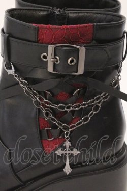 画像2: NIBBLE POISON / クロスチャームショートブーツ M クロ O-26-02-16-018-0-SH-OW-OS