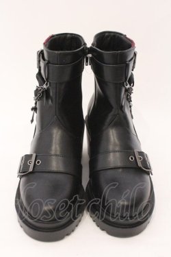 画像3: NIBBLE POISON / クロスチャームショートブーツ M クロ O-26-02-16-018-0-SH-OW-OS