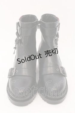 画像3: NIBBLE POISON / クロスチャームショートブーツ M クロ O-26-02-16-018-0-SH-OW-ZTK014