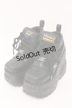 画像1: YOSUKE / 厚底スニーカー 23cm ブラック O-26-02-16-019-PU-SH-IG-OS