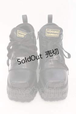 画像2: YOSUKE / 厚底スニーカー 23cm ブラック O-26-02-16-019-PU-SH-IG-OS