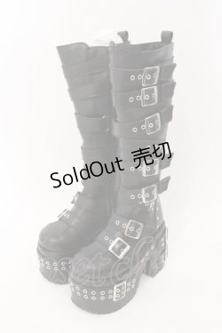 画像1: YOSUKE / 【直営ショップ限定】厚底ロングブーツ M ブラック O-26-02-16-020-PU-SH-IG-OS