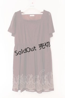 画像1: axes femme / 裾パネルプリントワンピース M ワイン O-26-02-17-029-AX-OP-IG-OS