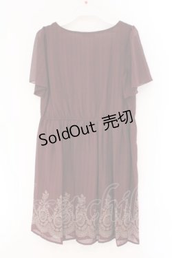 画像2: axes femme / 裾パネルプリントワンピース M ワイン O-26-02-17-029-AX-OP-IG-OS