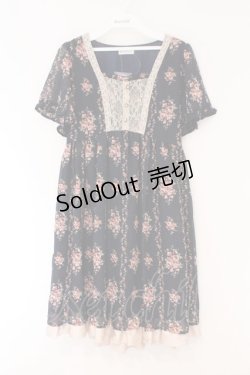 画像1: axes femme / ローズ縦ラインワンピース M ネイビー O-26-02-17-031-AX-OP-IG-OS