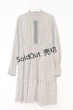 画像1: axes femme / ハイカラーチェックワンピース M ベージュ O-26-02-17-033-AX-OP-IG-OS