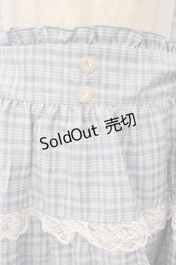 画像2: DearMyLove / レースチェックティアードサスペンダースカート 5L サックス O-26-02-17-004-0-SK-IG-OS