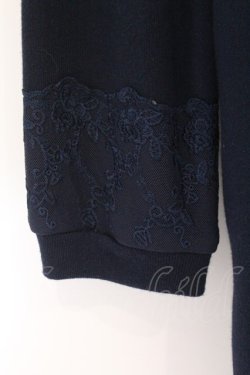 画像2: axes femme / フード付き裏毛カーディガン  ネイビー×グレー O-26-02-17-037-AX-TO-IG-OS