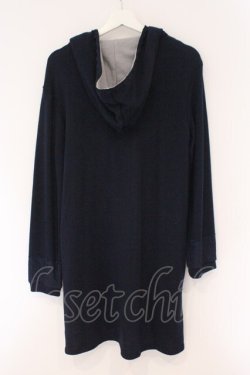 画像3: axes femme / フード付き裏毛カーディガン  ネイビー×グレー O-26-02-17-037-AX-TO-IG-OS