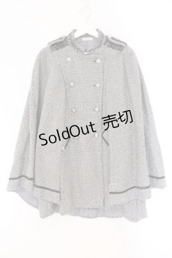 画像1: axes femme / ダブルボタンケープコート F クロ×シロ O-26-02-17-039-AX-CO-IG-ZTC047