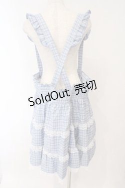 画像3: DearMyLove / レースチェックティアードサスペンダースカート 5L サックス O-26-02-17-004-0-SK-IG-OS