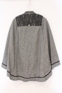 画像3: axes femme / ダブルボタンケープコート F クロ×シロ O-26-02-17-039-AX-CO-IG-OS